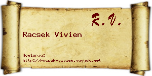 Racsek Vivien névjegykártya